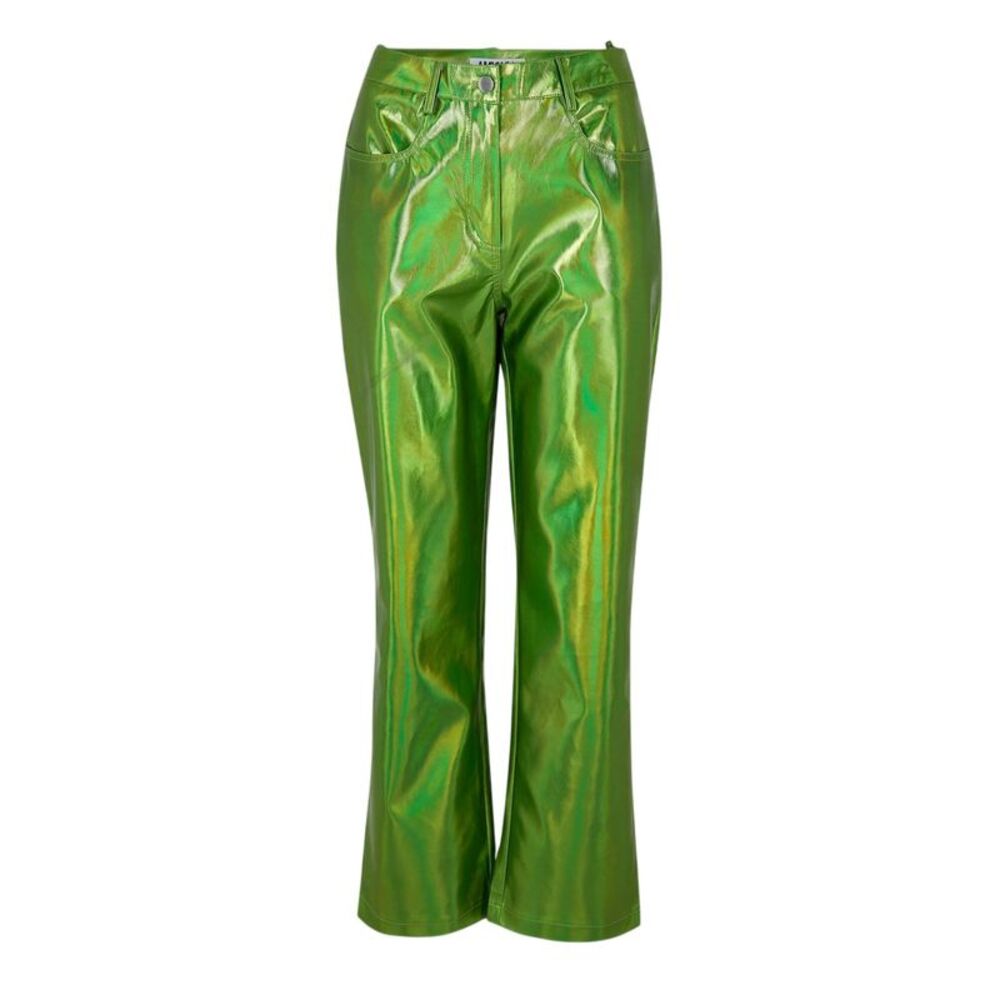 AmyLynn Womens/Ladies Lupe Metallic Pants / Green Metallic